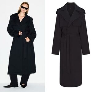 SKIMS boyfriend Black Fleece Trench Coat